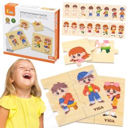 VIGA Drewniana Układanka Edukacyjna Dzieci 3szt Viga Toys