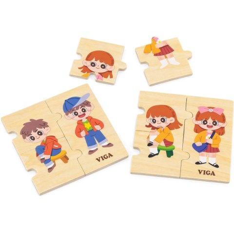 VIGA Drewniana Układanka Edukacyjna Dzieci 3szt Viga Toys VIGA Drewniana Układanka Edukacyjna Dzieci 3szt Viga Toys