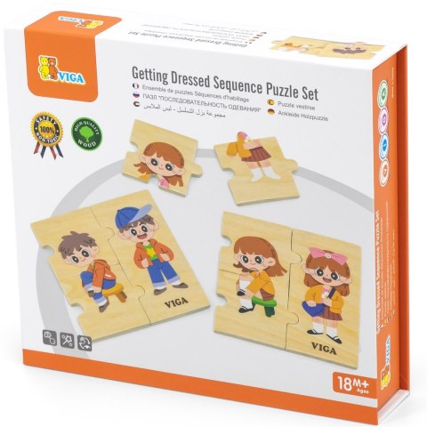 VIGA Drewniana Układanka Edukacyjna Dzieci 3szt Viga Toys VIGA Drewniana Układanka Edukacyjna Dzieci 3szt Viga Toys