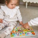 WOOPIE GREEN Drewniane Puzzle Montessori Farma z Pinezkami Do Dopasowania Woopie Let's Go Green