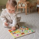 WOOPIE GREEN Drewniane Puzzle Montessori Farma z Pinezkami Do Dopasowania Woopie Let's Go Green