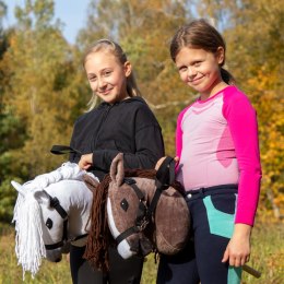 Biały konik hobby horse duży A3 kantar wodze HH Skippi