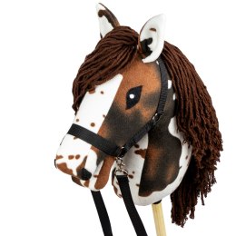 Skippi Hobby Horse w brązowe łaty - duży koń na kiju - kantar w zestawie Skippi