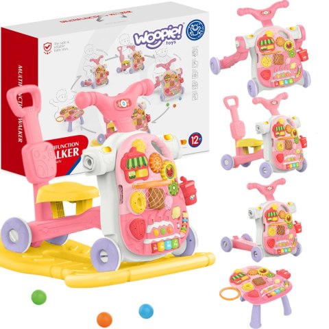 WOOPIE BABY Chodzik 5w1 Multifunkcyjny Różowy 1+ Woopie Baby