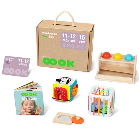 TOOKY TOY Box Pudełko XXL Montessori Edukacyjne 5w1 Sensoryczne 11-12 Mies Tooky Toy