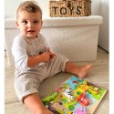 Tooky Toy Drewniane Puzzle Montessori Zwierzątka ZOO Safari Dopasuj Kształty Tooky Toy