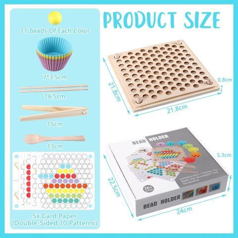 WOOPIE Kolorowe Kulki Układanka Montessori Mozaika Sorter Woopie WOOPIE Kolorowe Kulki Układanka Montessori Mozaika Sorter Woopie