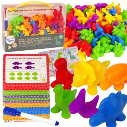 WOOPIE Zestaw Edukacyjny Nauka Liczenia Montessori Sorter Dinozaury 95 el. Woopie