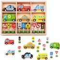 TOOKY TOY Droga Autostrada Puzzle + Pojazdy Samochody Znaki Drogowe Tooky Toy