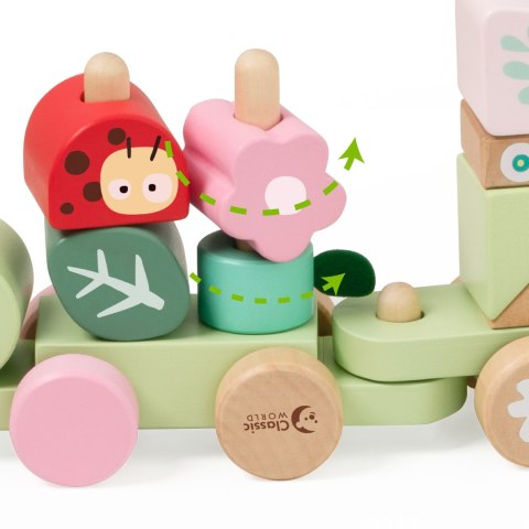 CLASSIC WORLD Montessori Kolejka Gąsienica Drewniana Układanka Classic World CLASSIC WORLD Montessori Kolejka Gąsienica Drewniana Układanka Classic World