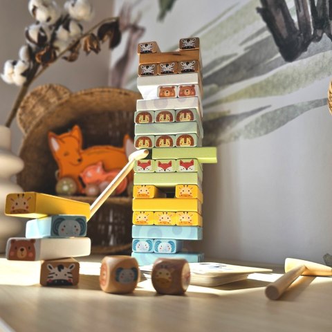 TOOKY TOY Gra Zręcznościowa "Chwiejąca się Wieża" Zwierzęta 82 el. Tooky Toy TOOKY TOY Gra Zręcznościowa "Chwiejąca się Wieża" Zwierzęta 82 el. Tooky Toy