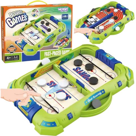 WOOPIE Gra Zręcznościowa 2w1 Mini Hokej Wyścigi Woopie WOOPIE Gra Zręcznościowa 2w1 Mini Hokej Wyścigi Woopie