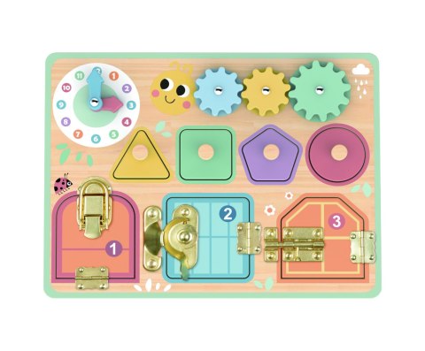 TOOKY TOY Tablica Manipulacyjna Zamki Zębatki Sorter Zegar Tooky Toy