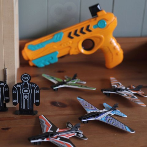 WOOPIE Pistolet Wyrzutnia Samolotów Automatyczna + 4 Samoloty Woopie WOOPIE Pistolet Wyrzutnia Samolotów Automatyczna + 4 Samoloty Woopie