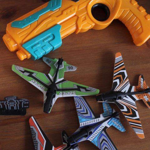 WOOPIE Pistolet Wyrzutnia Samolotów Automatyczna + 4 Samoloty Woopie WOOPIE Pistolet Wyrzutnia Samolotów Automatyczna + 4 Samoloty Woopie