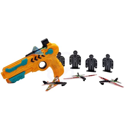 WOOPIE Pistolet Wyrzutnia Samolotów Automatyczna + 4 Samoloty Woopie WOOPIE Pistolet Wyrzutnia Samolotów Automatyczna + 4 Samoloty Woopie