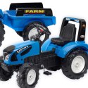FALK Traktor Landini Niebieski na Pedały z Przyczepką od 3 Lat FALK