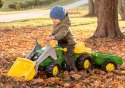 Rolly Toys RollyKid John Deere Traktor na Pedały z Łyżką i Przyczepą - Zielony Rolly Toys