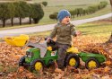 Rolly Toys RollyKid John Deere Traktor na Pedały z Łyżką i Przyczepą - Zielony Rolly Toys