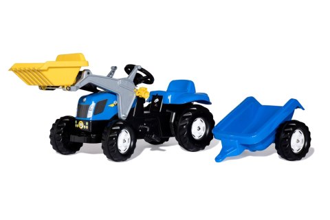 Rolly Toys rollyKid-X New Holland rollyKid Traktor z łyżką i przyczepką Niebieski Rolly Toys