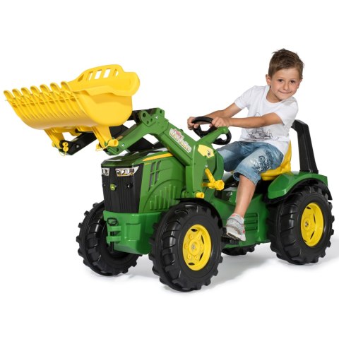 RollyX-Trac Premium John Deere Traktor na Pedały Łyżka Ciche Koła 3-10 Lat do 50kg Rolly Toys - Zielony Rolly Toys