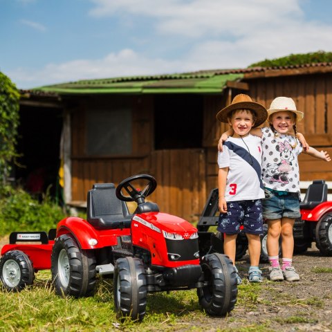 FALK Traktor Massey Ferguson Czerwony na Pedały z Przyczepką od 3 Lat FALK FALK Traktor Massey Ferguson Czerwony na Pedały z Przyczepką od 3 Lat FALK