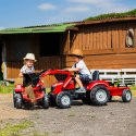 FALK Traktor Massey Ferguson Czerwony na Pedały z Przyczepką od 3 Lat FALK