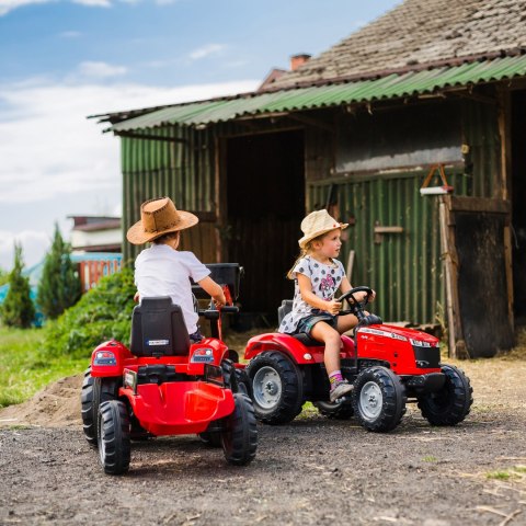FALK Traktor Massey Ferguson Czerwony na Pedały z Przyczepką od 3 Lat FALK FALK Traktor Massey Ferguson Czerwony na Pedały z Przyczepką od 3 Lat FALK