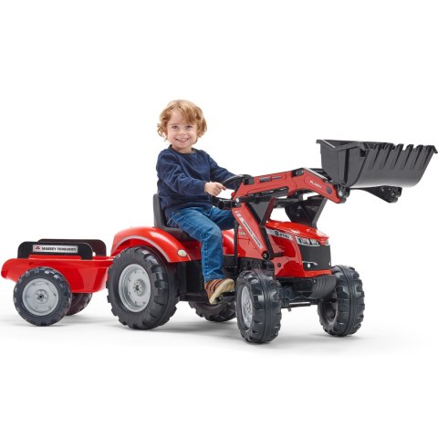 FALK Traktor Massey Ferguson Czerwony na Pedały z Przyczepką od 3 Lat FALK FALK Traktor Massey Ferguson Czerwony na Pedały z Przyczepką od 3 Lat FALK