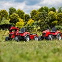 FALK Traktor Massey Ferguson Czerwony na Pedały z Przyczepką od 3 Lat FALK