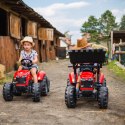 FALK Traktor Massey Ferguson Czerwony na Pedały z Przyczepką od 3 Lat FALK