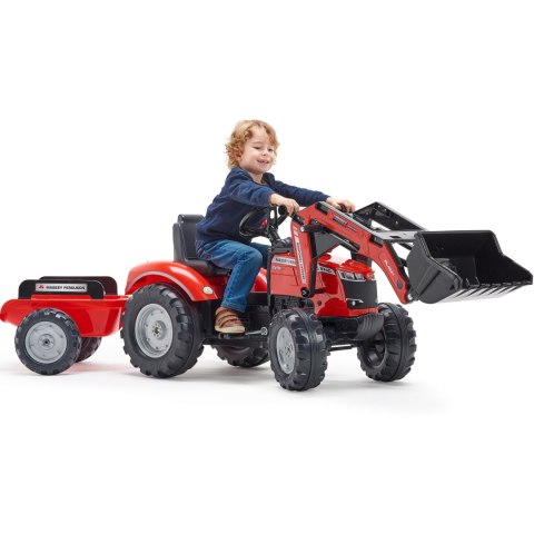 FALK Traktor Massey Ferguson Czerwony na Pedały z Przyczepką od 3 Lat FALK FALK Traktor Massey Ferguson Czerwony na Pedały z Przyczepką od 3 Lat FALK