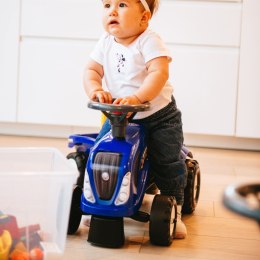 FALK Traktorek Baby New Holland Niebieski z Przyczepką + akc. od 1 roku FALK