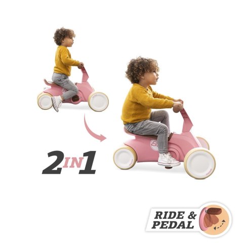 BERG GO2 Gokart Jeździk Rowerek 2w1 Retro Pink Berg BERG GO2 Gokart Jeździk Rowerek 2w1 Retro Pink Berg