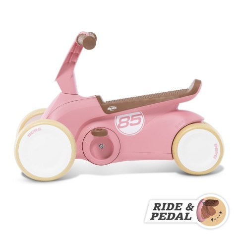BERG GO2 Gokart Jeździk Rowerek 2w1 Retro Pink Berg BERG GO2 Gokart Jeździk Rowerek 2w1 Retro Pink Berg