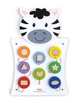 VIGA Drewniana Tablica Manipulacyjna Zebra Certyfikat FSC Montessori Viga Toys