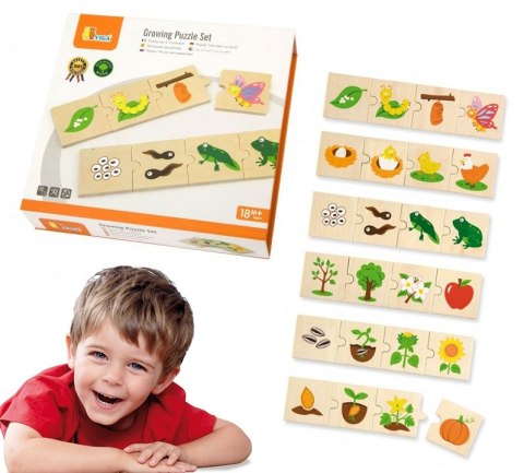 VIGA Drewniane Puzzle Rosnące zwierzątka i rośliny Viga Toys VIGA Drewniane Puzzle Rosnące zwierzątka i rośliny Viga Toys